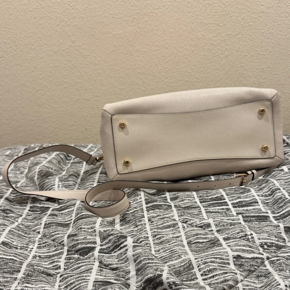Coach Pebbled Leather Satchel - Ivory